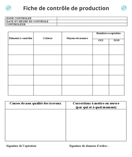 Fiche de controle production