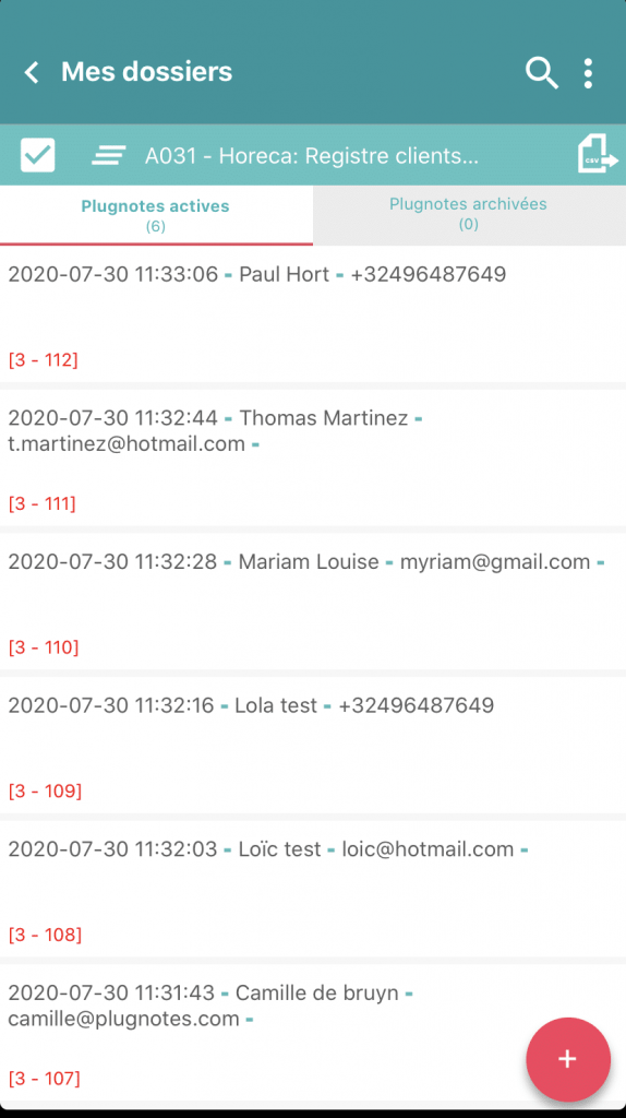 Horeca register